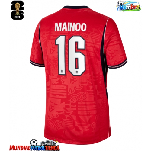 Camiseta Inglaterra Kobbie Mainoo #16 Segunda Equipación Replica Mundial 2026 mangas cortas